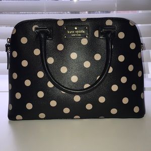 Kate Spade Black and Cream Polka Dot Purse